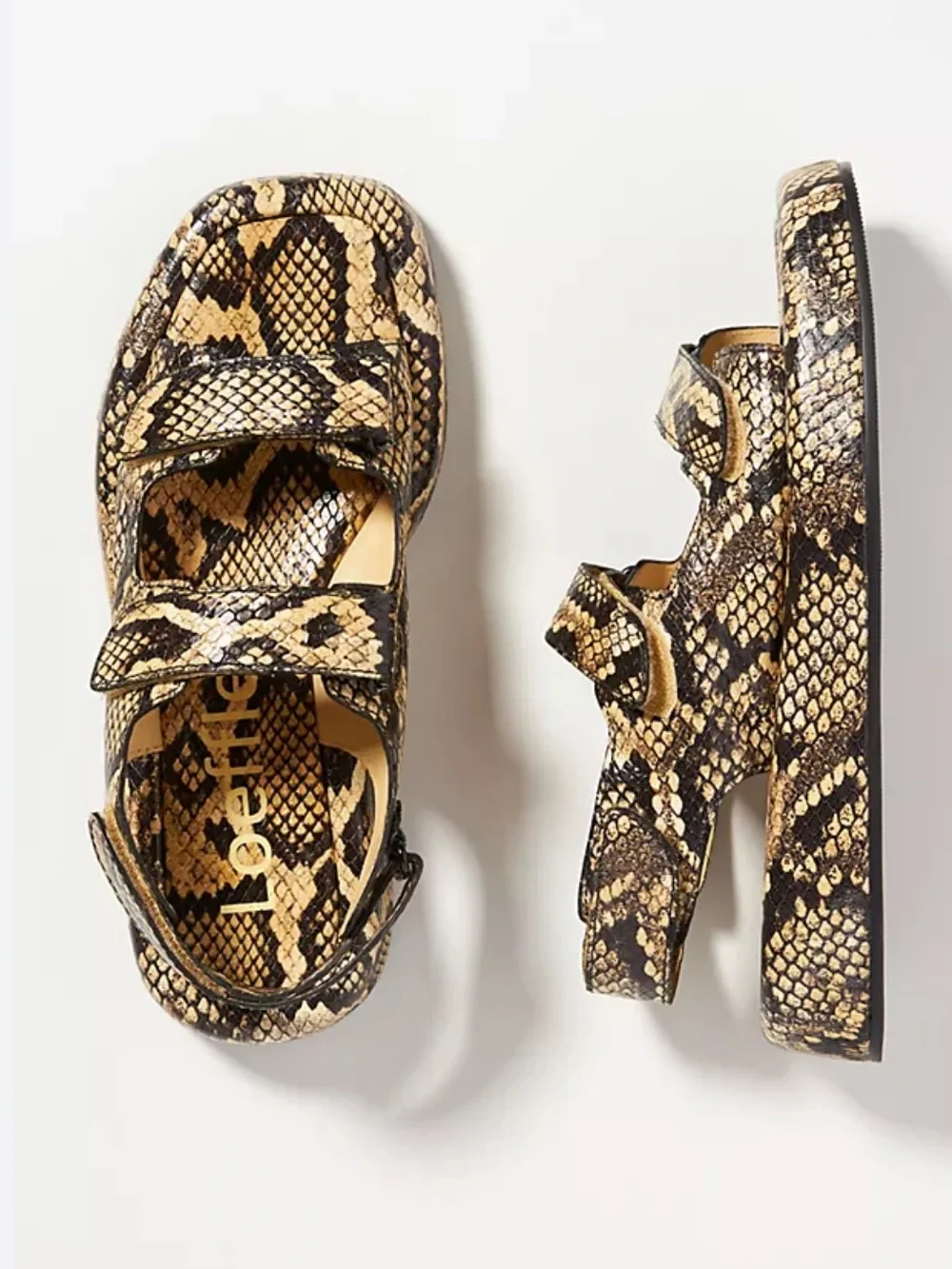 Loeffler Randall Blaise Sahara Platform Sandal size 7.5 Snake-Embossed Leather - Picture 1 of 10